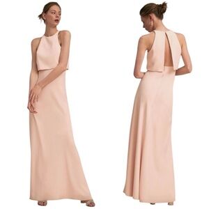 JILL STUART Iva Bridesmaid Maxi Dress sz 18 Peach Sleeveless BHLDN Anthropologie